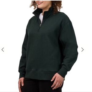 Tuff Athletics Quarter Zip Sweatshirt Women's XS Dark Green Fleece Pull Over